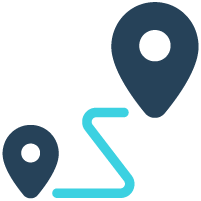 An icon showing automatically planned routes on maps